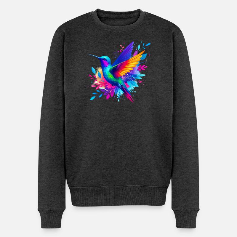 Kolibri - Männer Premium Bio Pullover - Anthrazit meliert