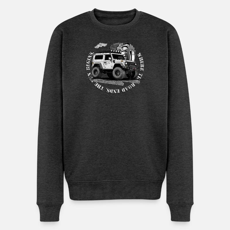 Offroad Fahrer - Männer Premium Bio Pullover - Anthrazit meliert