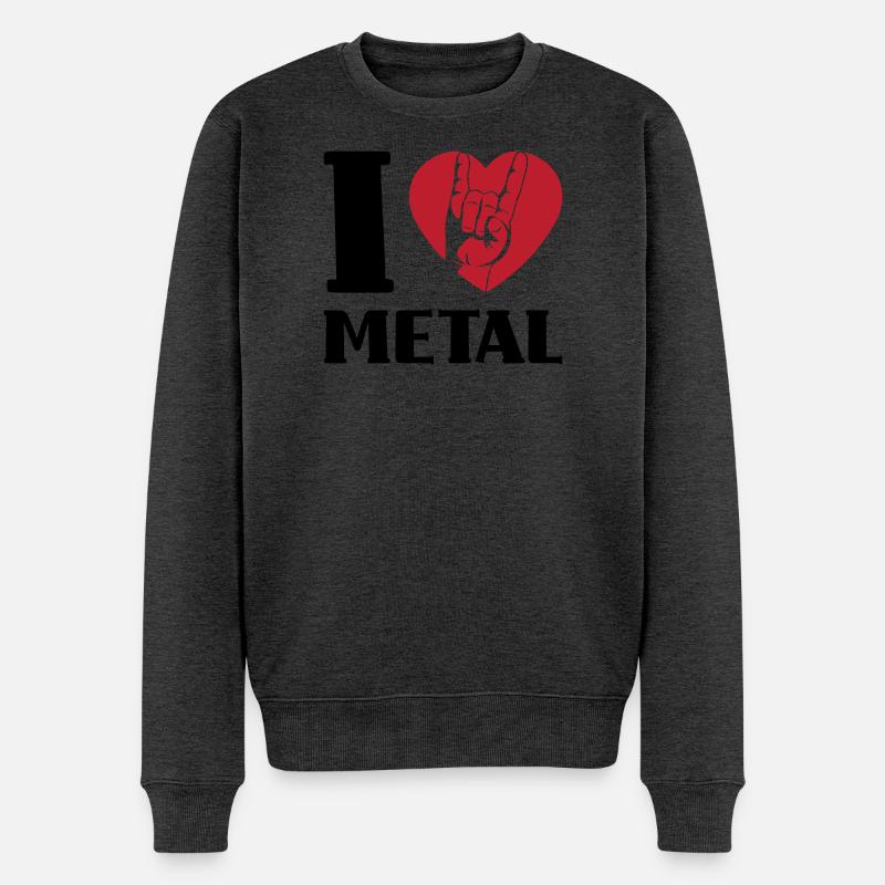 I love metal - Männer Premium Bio Pullover - Anthrazit meliert