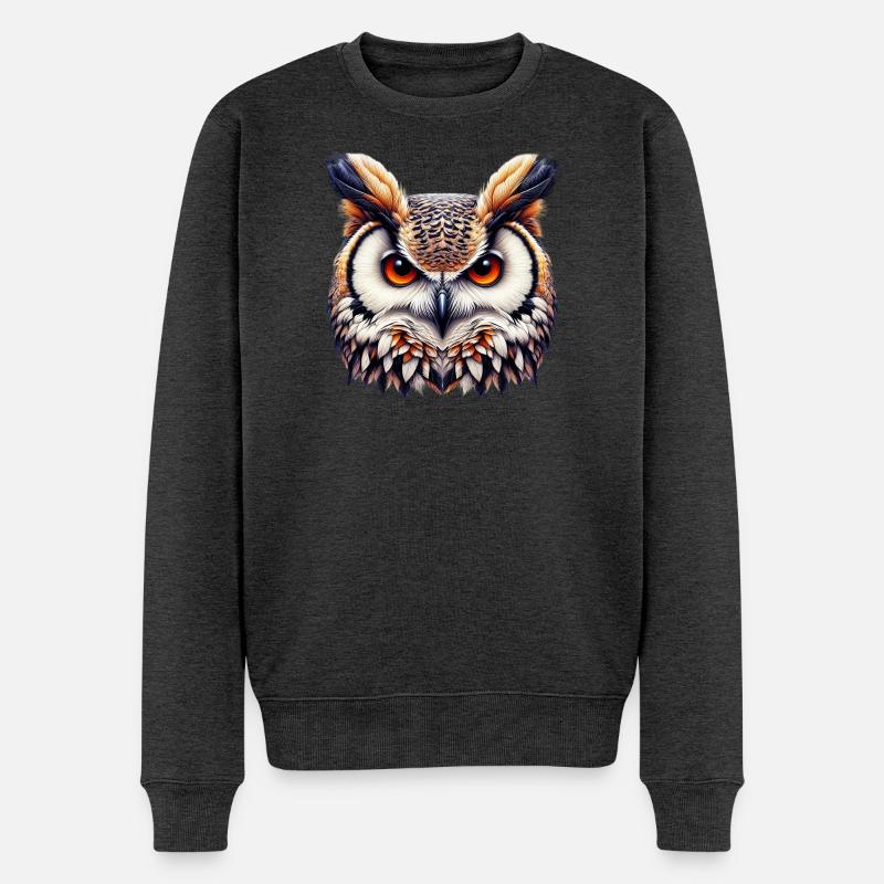 Hibou - Pull Premium bio Homme - anthracite chiné