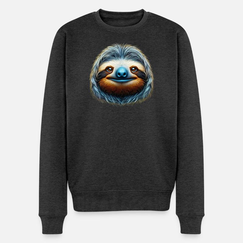 Faultier - Männer Premium Bio Pullover - Anthrazit meliert