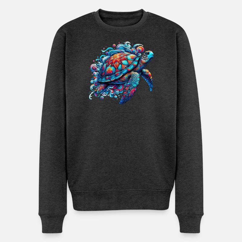 Schildkröte - Männer Premium Bio Pullover - Anthrazit meliert