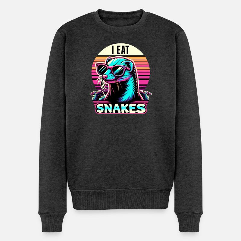 I Eat Snakes Vintage Mungo - Männer Premium Bio Pullover - Anthrazit meliert