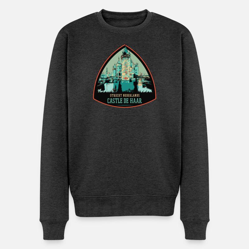 Château de Haar: Élégance hollandaise - Pull Premium bio Homme - anthracite chiné