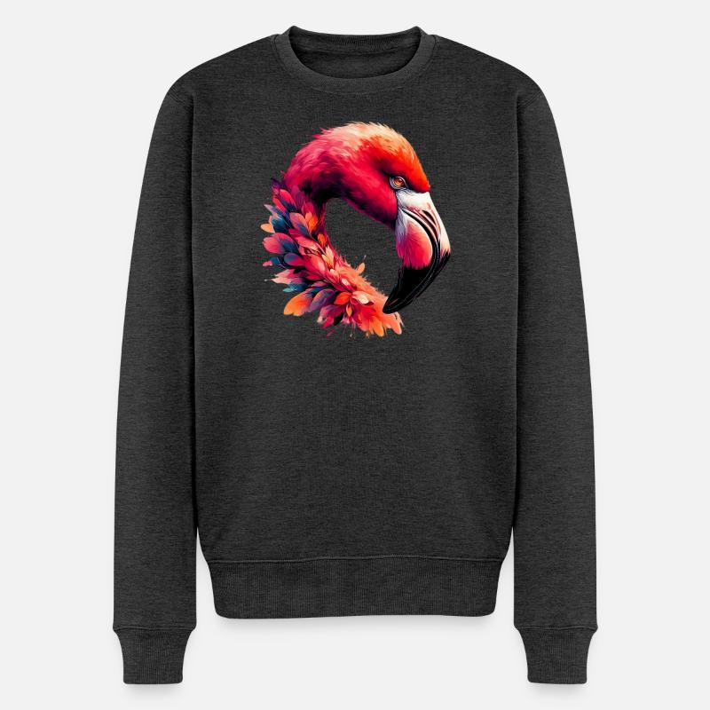 Flamingo - Männer Premium Bio Pullover - Anthrazit meliert