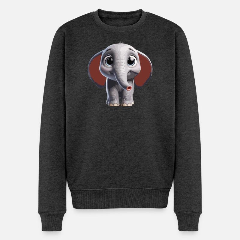 Conception artistique d’éléphant mignon - Pull Premium bio Homme - anthracite chiné