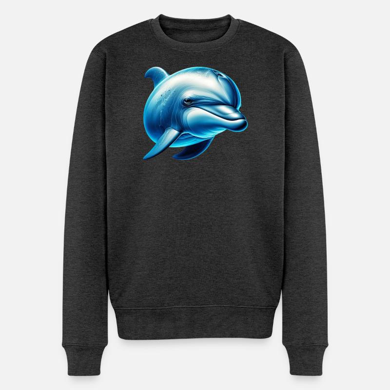 Delfin - Männer Premium Bio Pullover - Anthrazit meliert