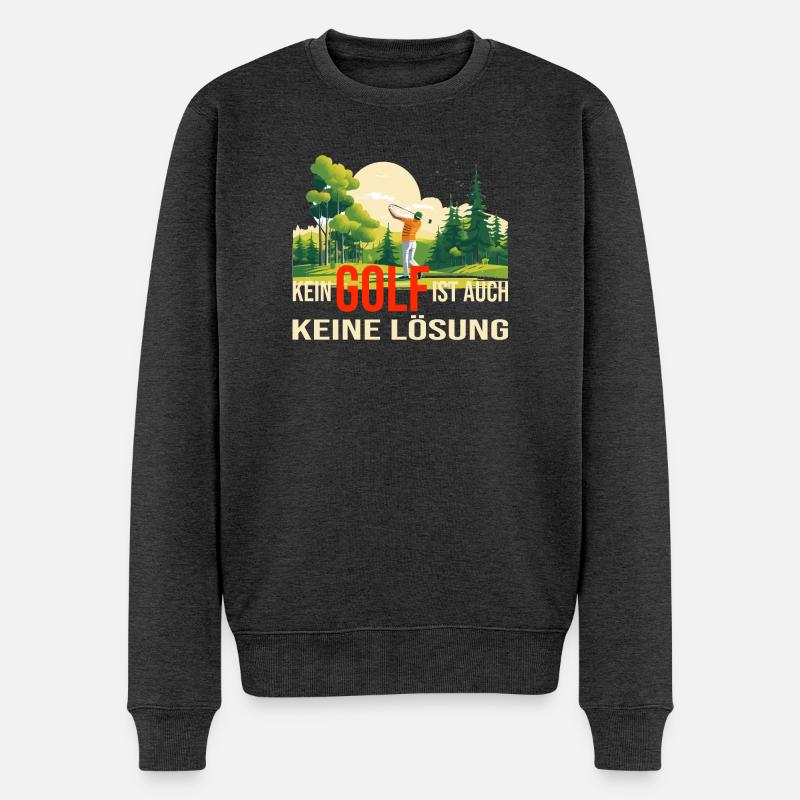 Auch keine Lösung - Männer Premium Bio Pullover - Anthrazit meliert