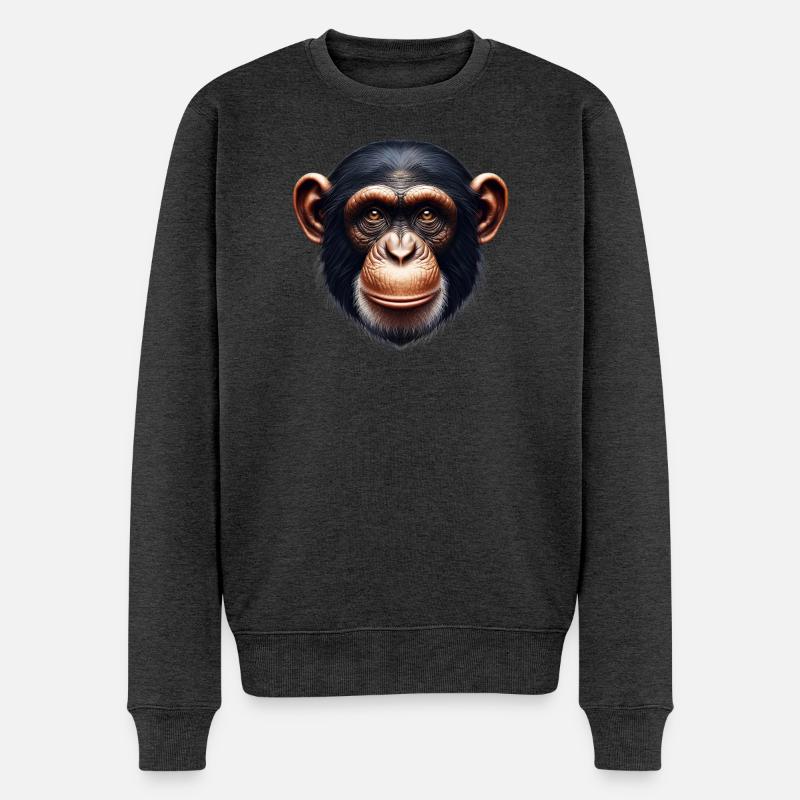 Singe chimpanzé - Pull Premium bio Homme - anthracite chiné