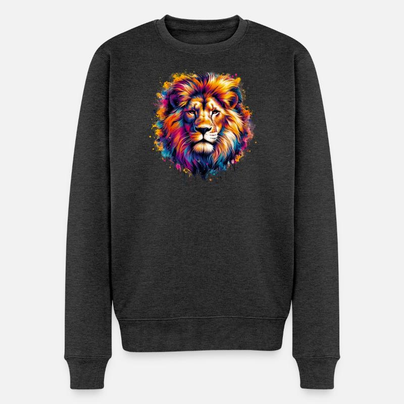 Lion - Pull Premium bio Homme - anthracite chiné
