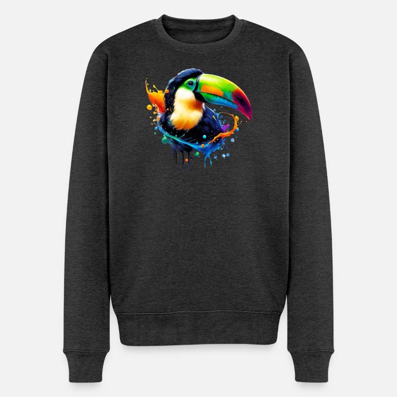 Tukan - Männer Premium Bio Pullover - Anthrazit meliert