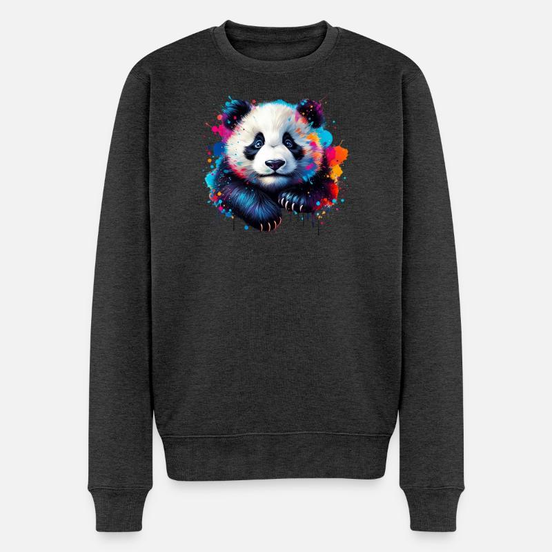 Panda - Pull Premium bio Homme - anthracite chiné