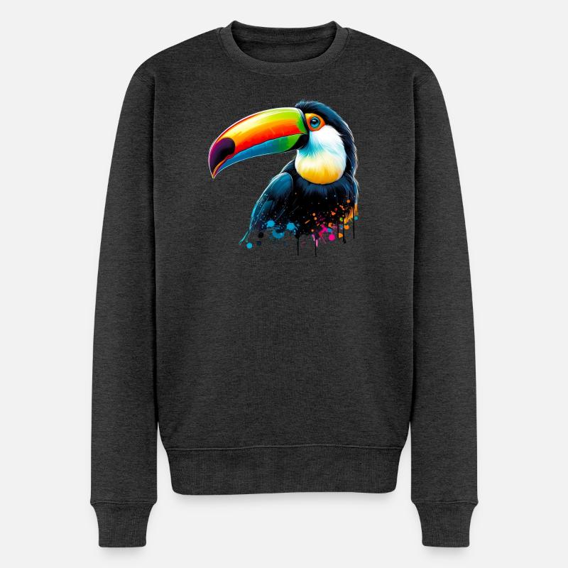 Tukan - Männer Premium Bio Pullover - Anthrazit meliert