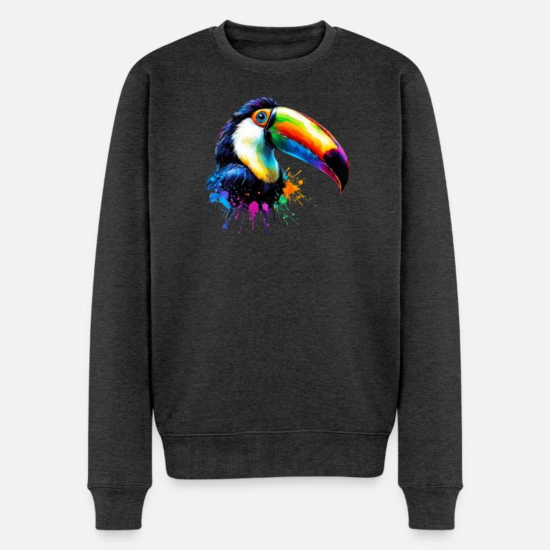 Tukan - Männer Premium Bio Pullover - Anthrazit meliert