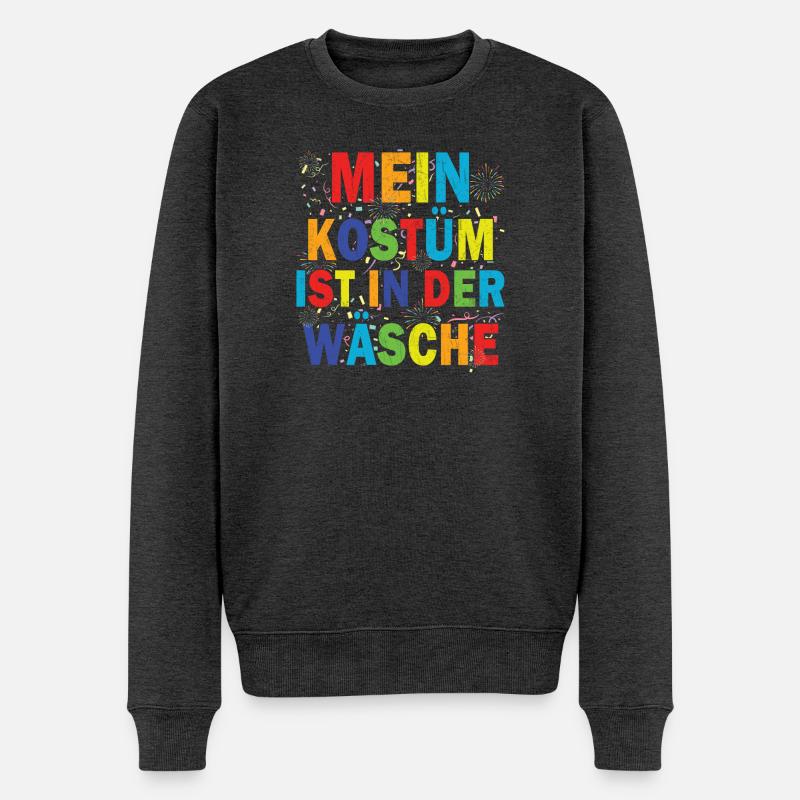 mein kostüm ist in der wäsche - Männer Premium Bio Pullover - Anthrazit meliert