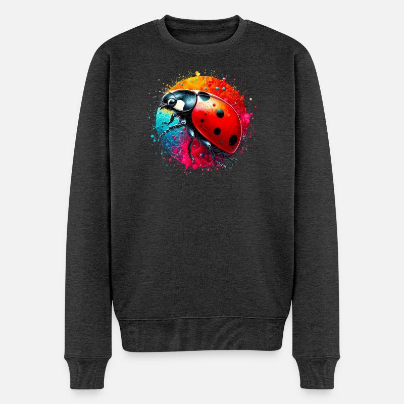 Marienkäfer - Männer Premium Bio Pullover - Anthrazit meliert