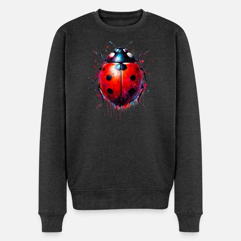 Marienkäfer - Männer Premium Bio Pullover - Anthrazit meliert