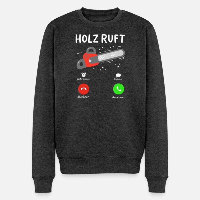 Holz Holzfäller - Männer Premium Bio Pullover - Anthrazit meliert