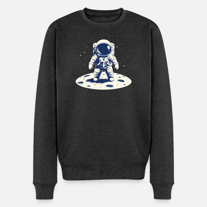 Ein Astronaut auf dem Mond - Männer Premium Bio Pullover - Anthrazit meliert