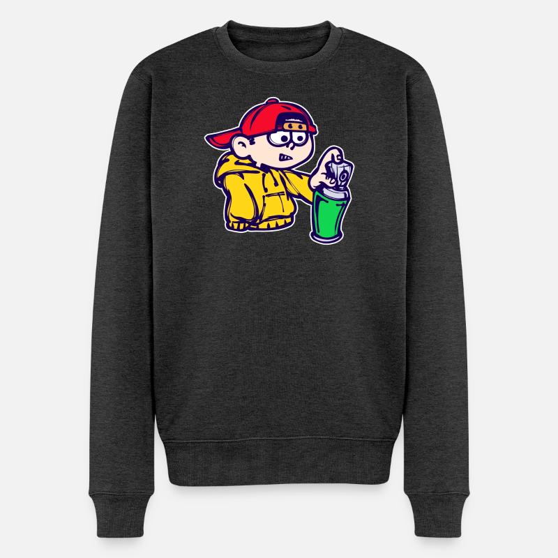 Graffiti Spraydose Kunst Strassenkunst Sprayer - Männer Premium Bio Pullover - Anthrazit meliert