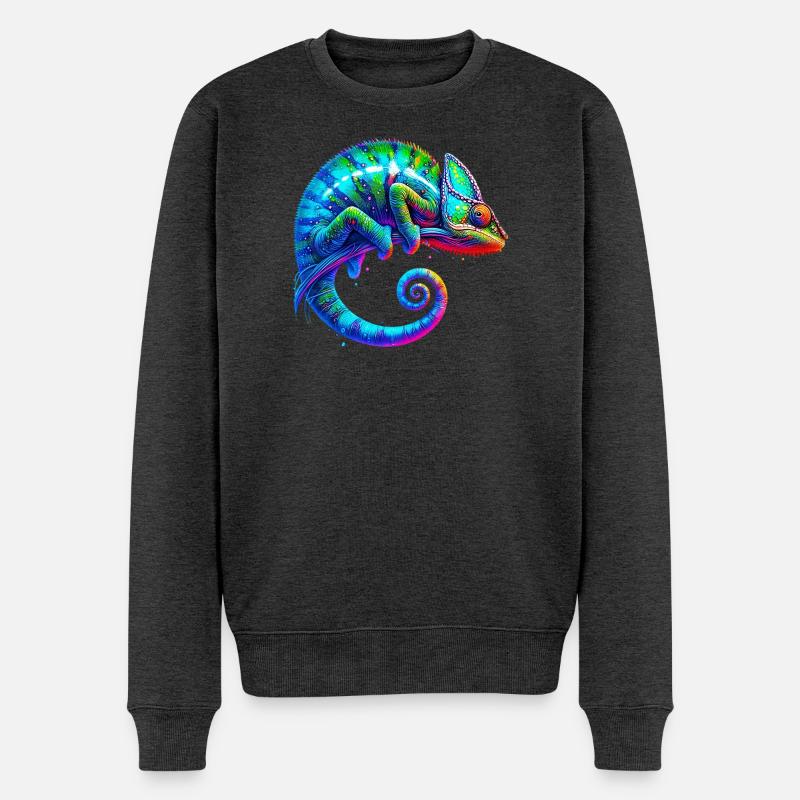 Chamäleon - Männer Premium Bio Pullover - Anthrazit meliert