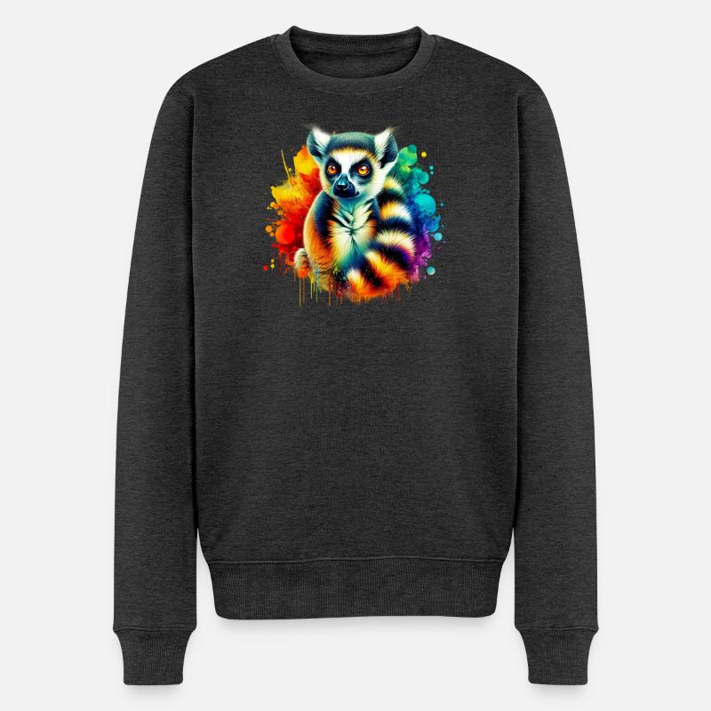 Lemur - Männer Premium Bio Pullover - Anthrazit meliert