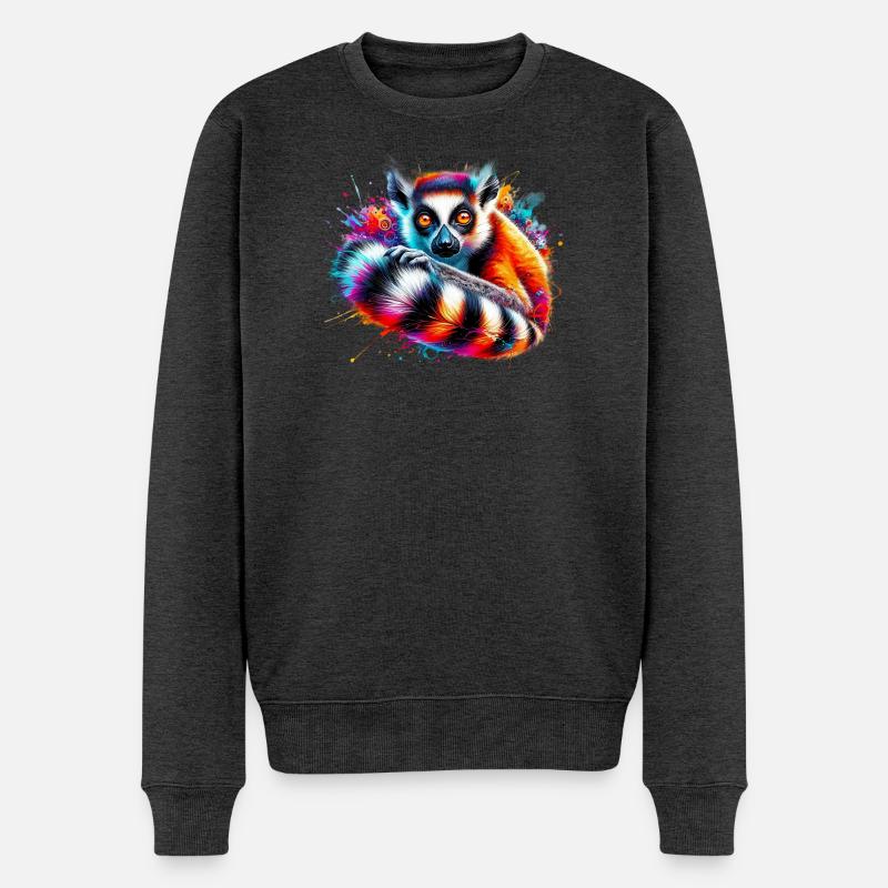 Lemur - Männer Premium Bio Pullover - Anthrazit meliert