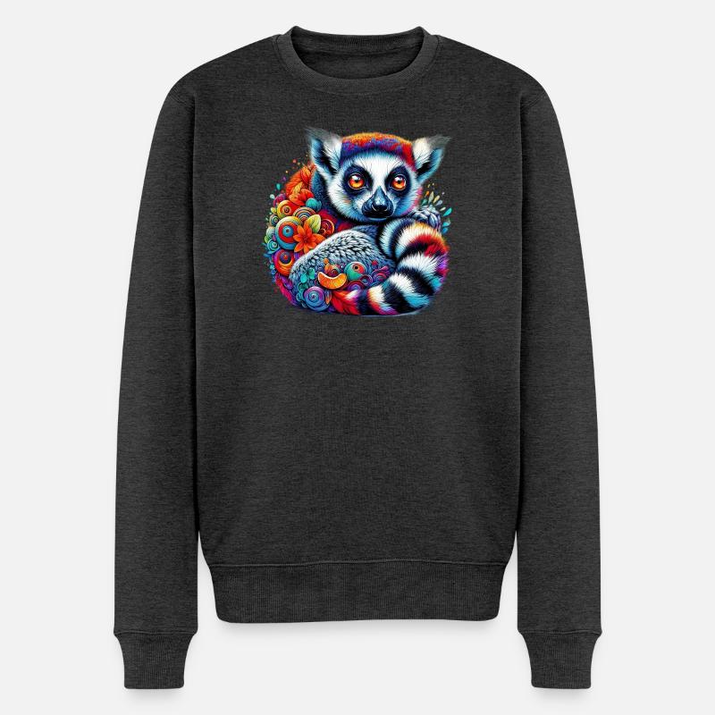 Lemur - Männer Premium Bio Pullover - Anthrazit meliert
