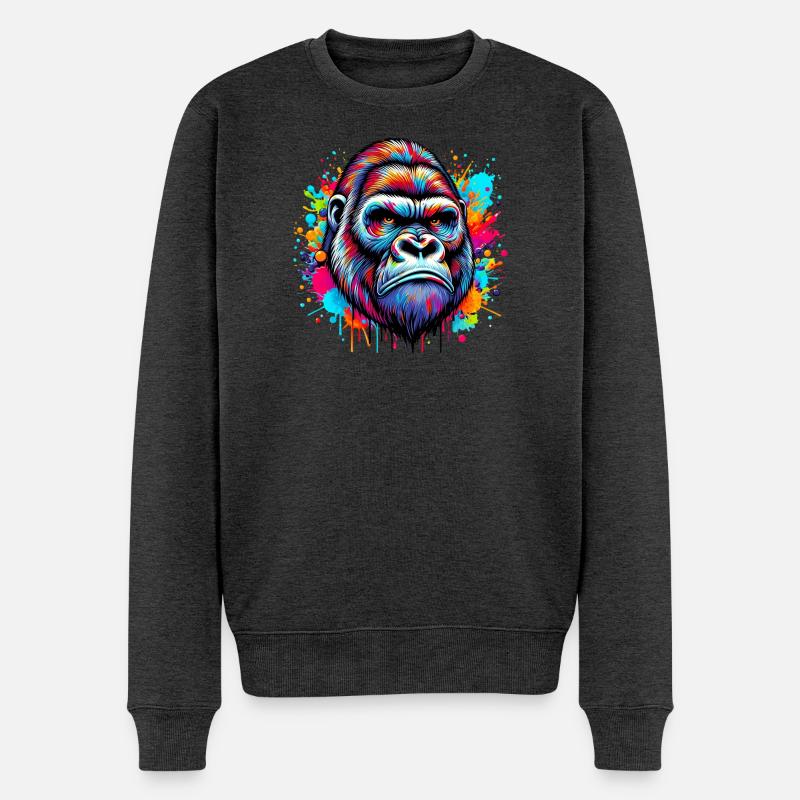 Gorille - Pull Premium bio Homme - anthracite chiné