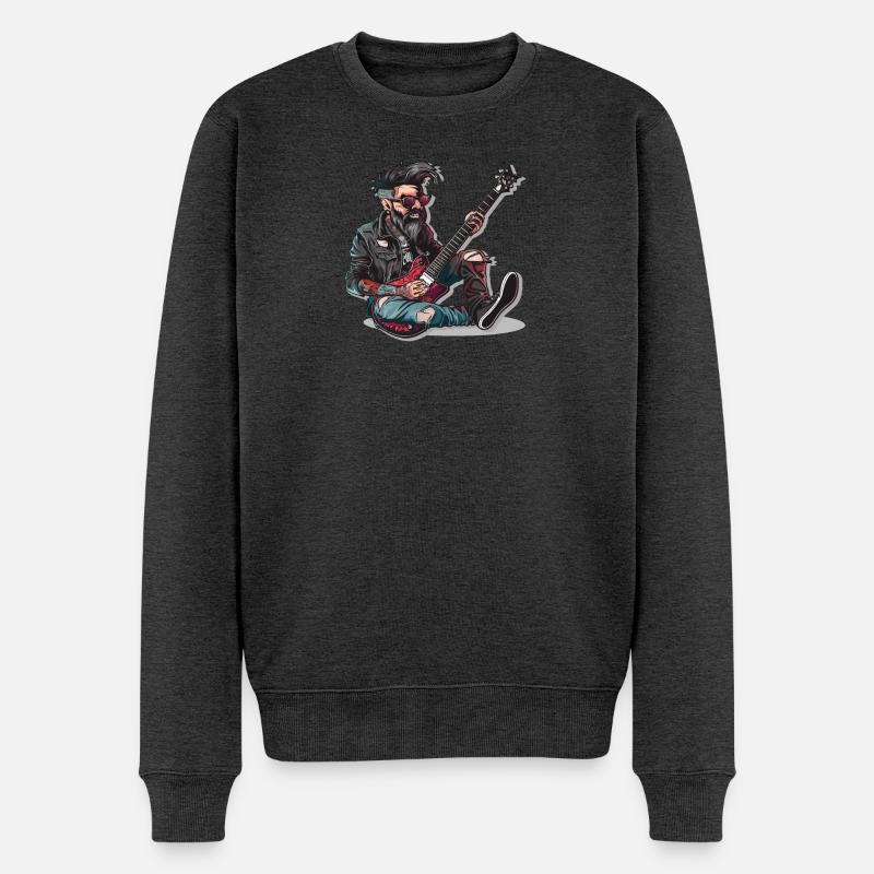Rock - Rock and Roll - Pull Premium bio Homme - anthracite chiné
