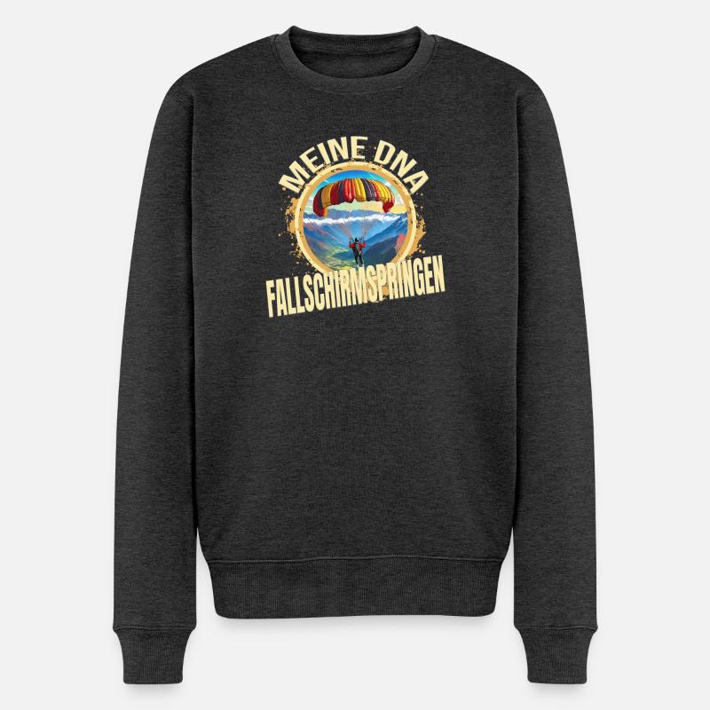 Meine DNA - Fallschirmspringen - Männer Premium Bio Pullover - Anthrazit meliert