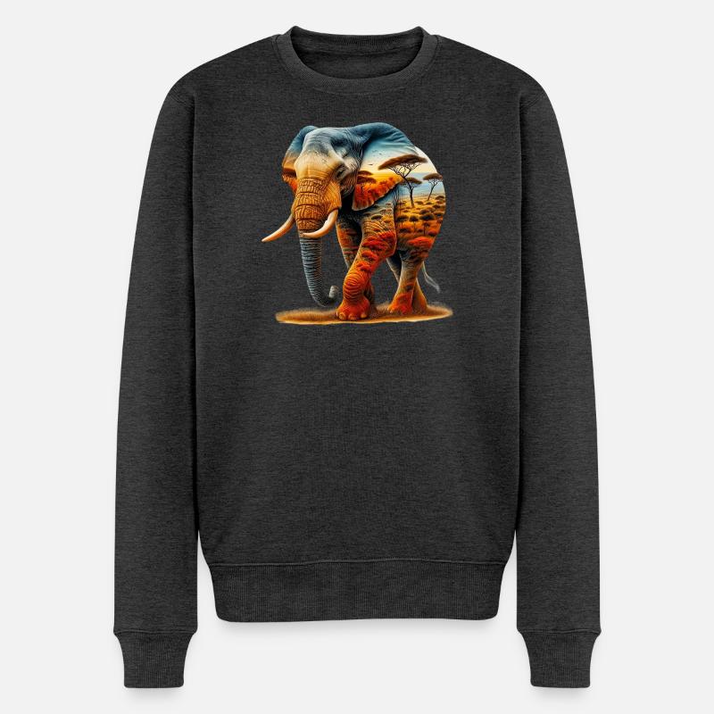 Éléphant - Pull Premium bio Homme - anthracite chiné