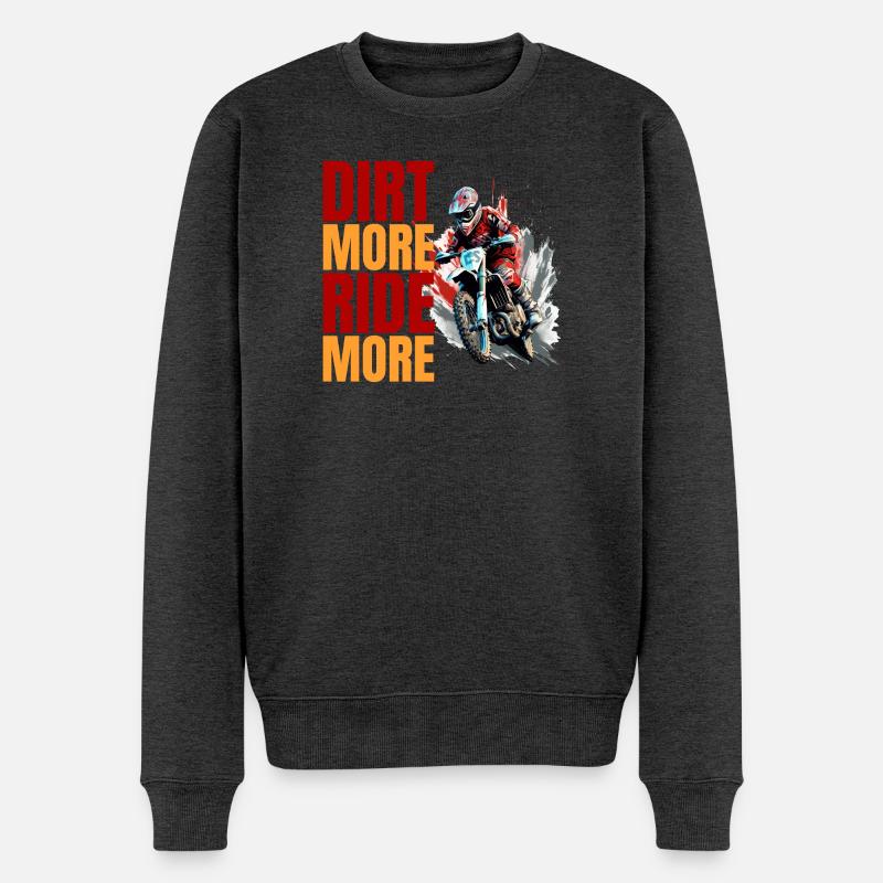 Dirt More - Ride More - Männer Premium Bio Pullover - Anthrazit meliert