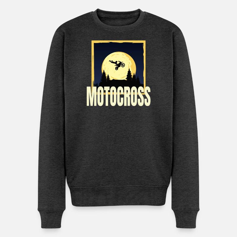 Motocross - Männer Premium Bio Pullover - Anthrazit meliert
