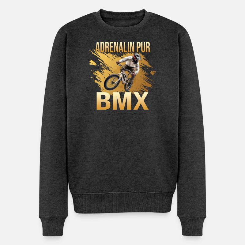 Adrenalin pur - Männer Premium Bio Pullover - Anthrazit meliert