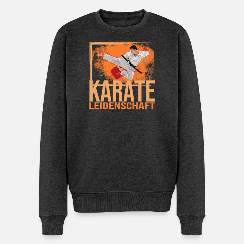 Karate Leidenschaft - Männer Premium Bio Pullover - Anthrazit meliert