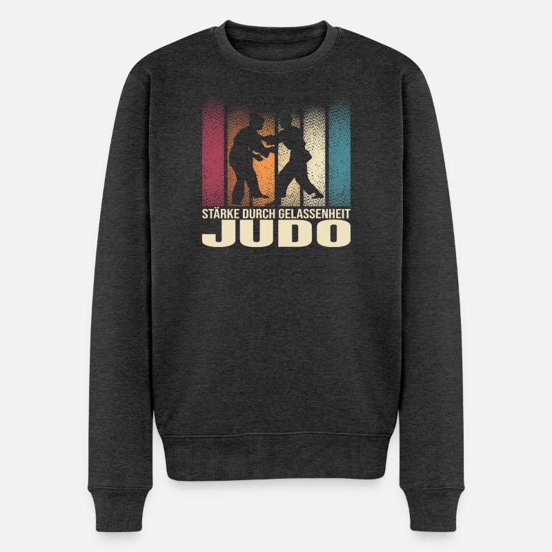 Stärke durch Gelassenheit - Judo - Männer Premium Bio Pullover - Anthrazit meliert