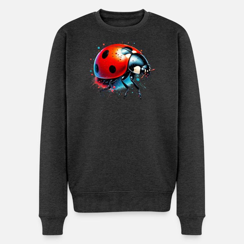 Marienkäfer - Männer Premium Bio Pullover - Anthrazit meliert