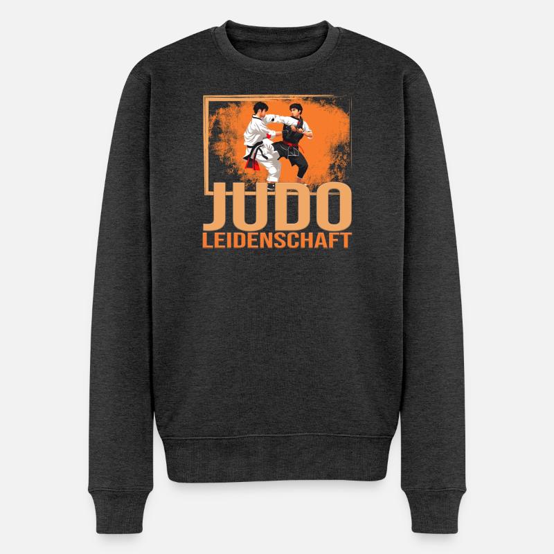 Judo Leidenschaft - Männer Premium Bio Pullover - Anthrazit meliert
