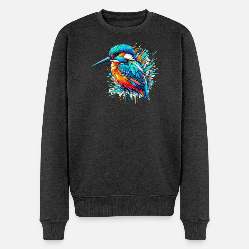 Eisvogel - Männer Premium Bio Pullover - Anthrazit meliert