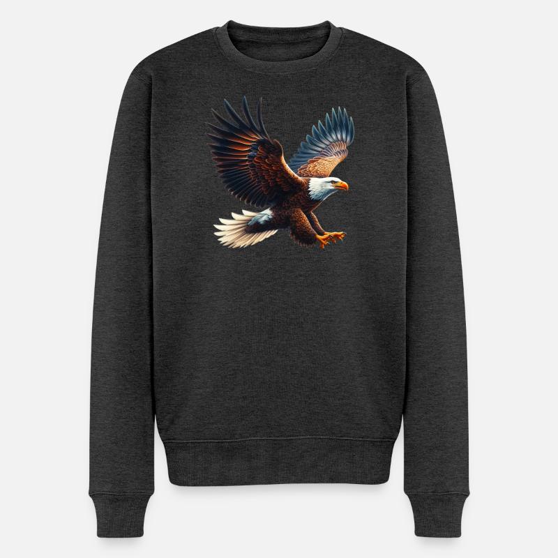 Adler - Männer Premium Bio Pullover - Anthrazit meliert