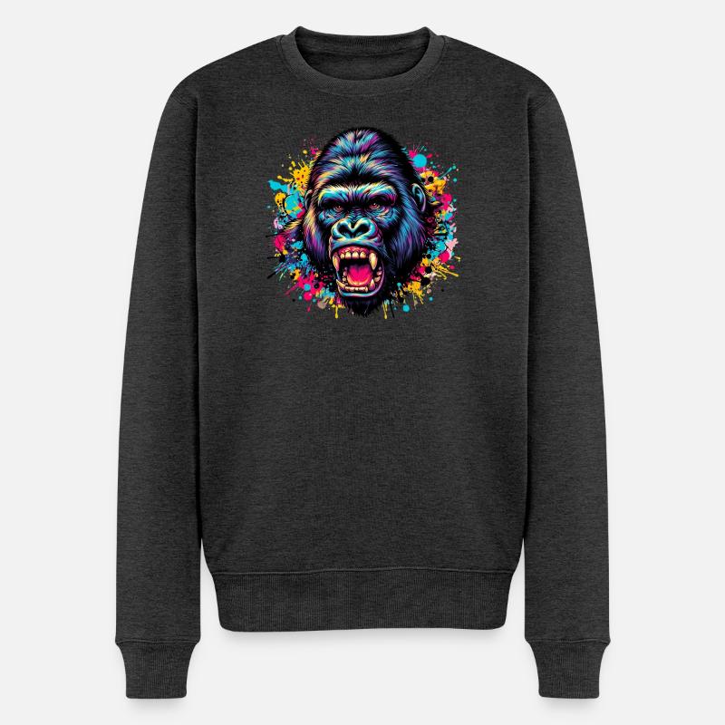 Gorille - Pull Premium bio Homme - anthracite chiné
