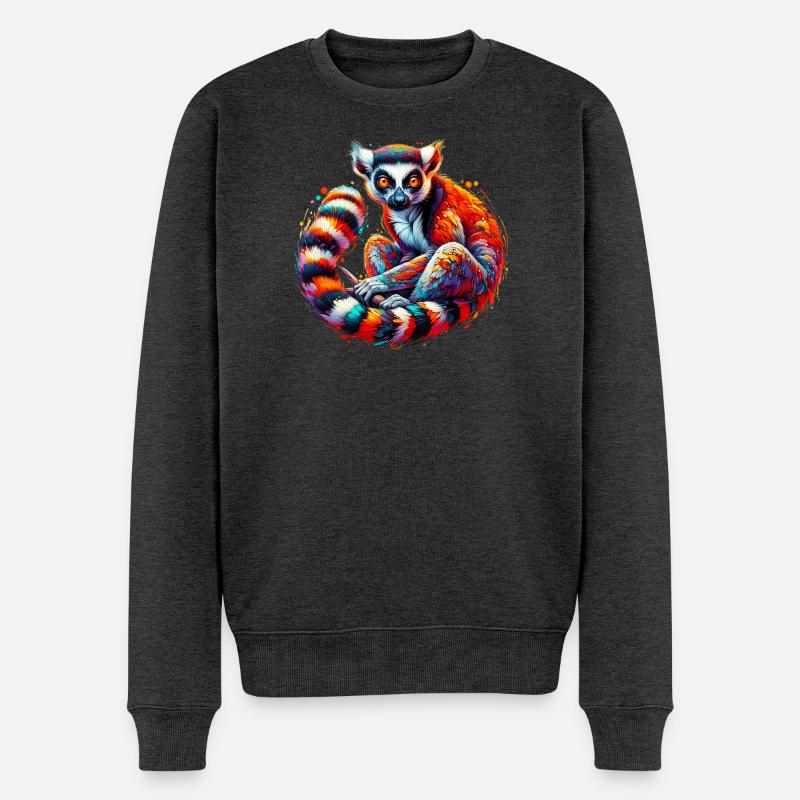 Lemur - Männer Premium Bio Pullover - Anthrazit meliert