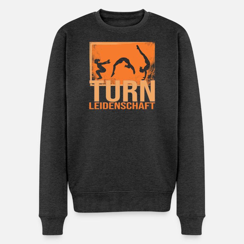 Turn Leidenschaft - Männer Premium Bio Pullover - Anthrazit meliert