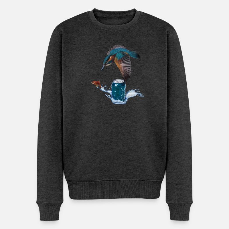 Eisvogel - Männer Premium Bio Pullover - Anthrazit meliert