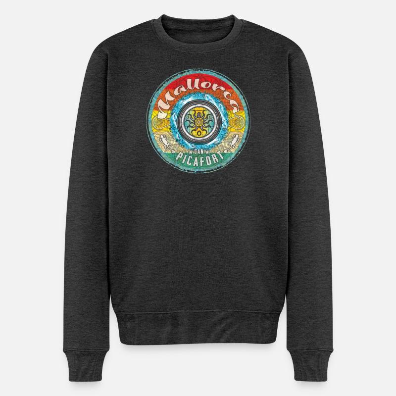 Mallorca Balearen can picafort - Männer Premium Bio Pullover - Anthrazit meliert