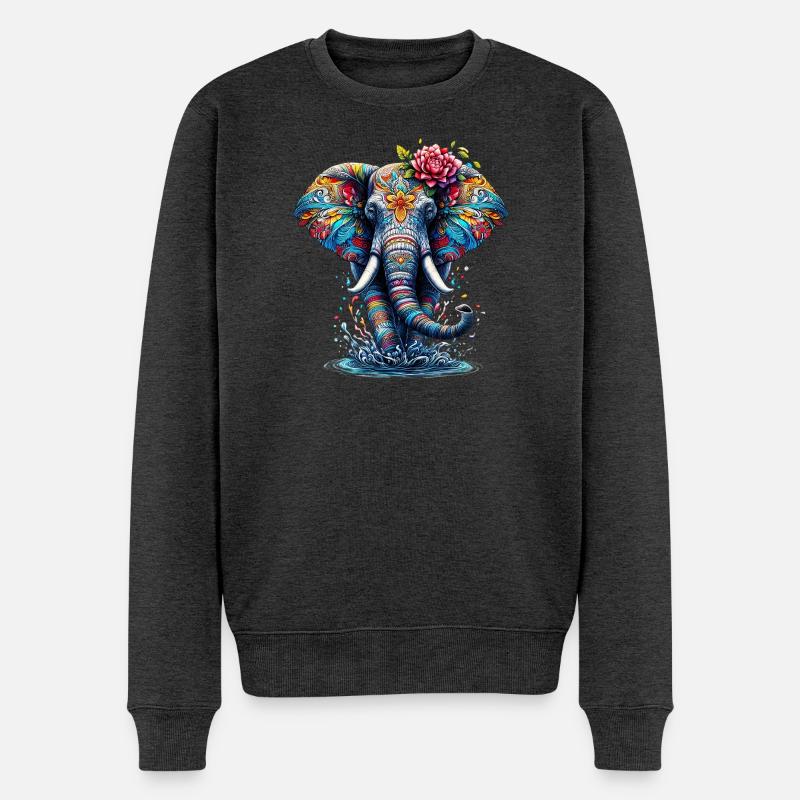 Éléphant - Pull Premium bio Homme - anthracite chiné
