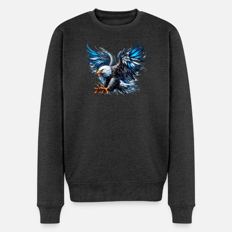 Adler - Männer Premium Bio Pullover - Anthrazit meliert