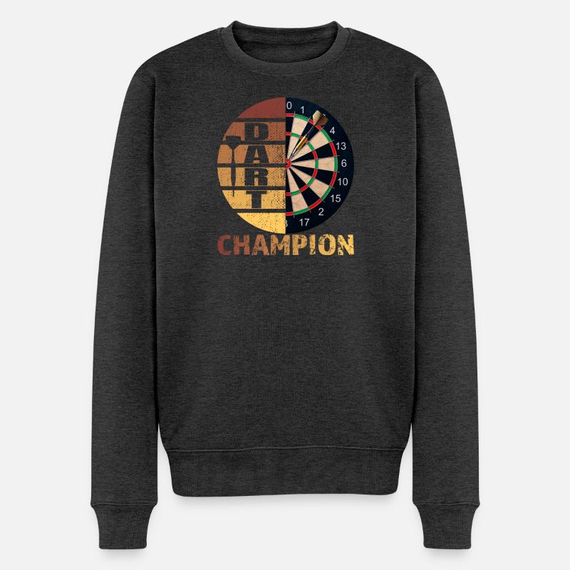 Dart Champion - Männer Premium Bio Pullover - Anthrazit meliert