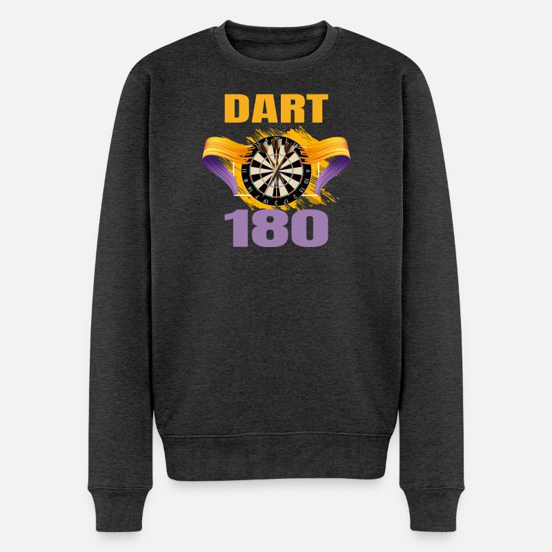 Dart 180 - Männer Premium Bio Pullover - Anthrazit meliert